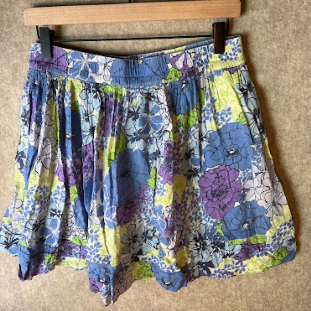 Old Navy Blue and Purple Floral Skirt Size Small - Picture 3 of 7